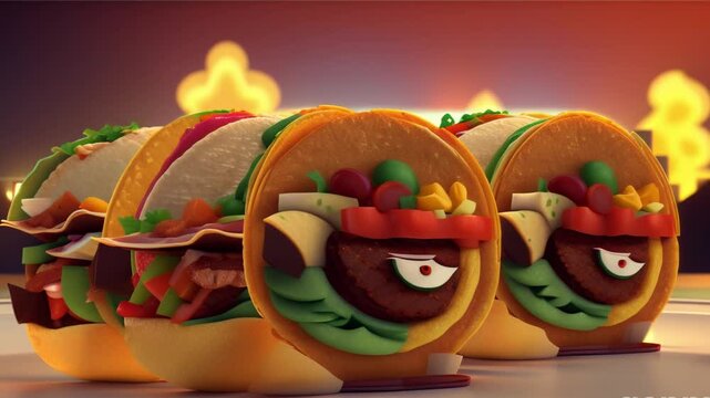 Cartoon Taco Food ,generative ai