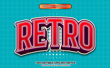 Fototapeta premium 3d Retro game vintage cartoon text effect design