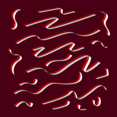 Indonesian flag set illustration design