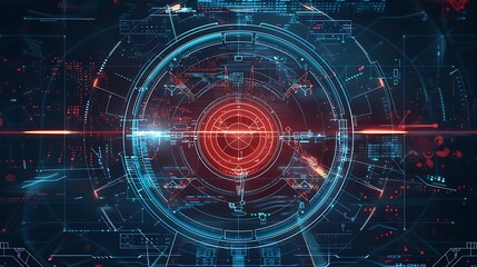 Obraz premium Digital Futuristic Interface with Virtual Screen for Artificial Intelligence Data Information System Innovation Network Technology Concept.