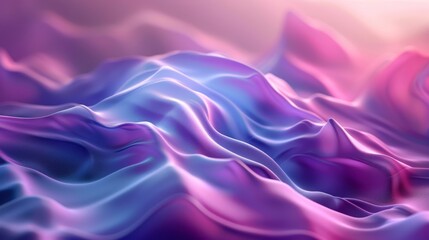 Obraz premium A Close up Image of a Purple, Blue and Pink Flowing Fabric in the Shape of a Wave - Generative AI