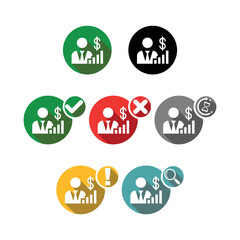 Cash Investment Icon Vector Illustration Set