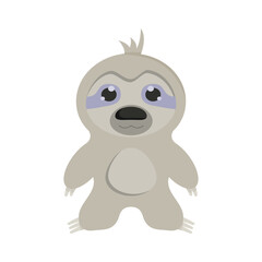 Obraz premium Cute character is a sloth on a white background.