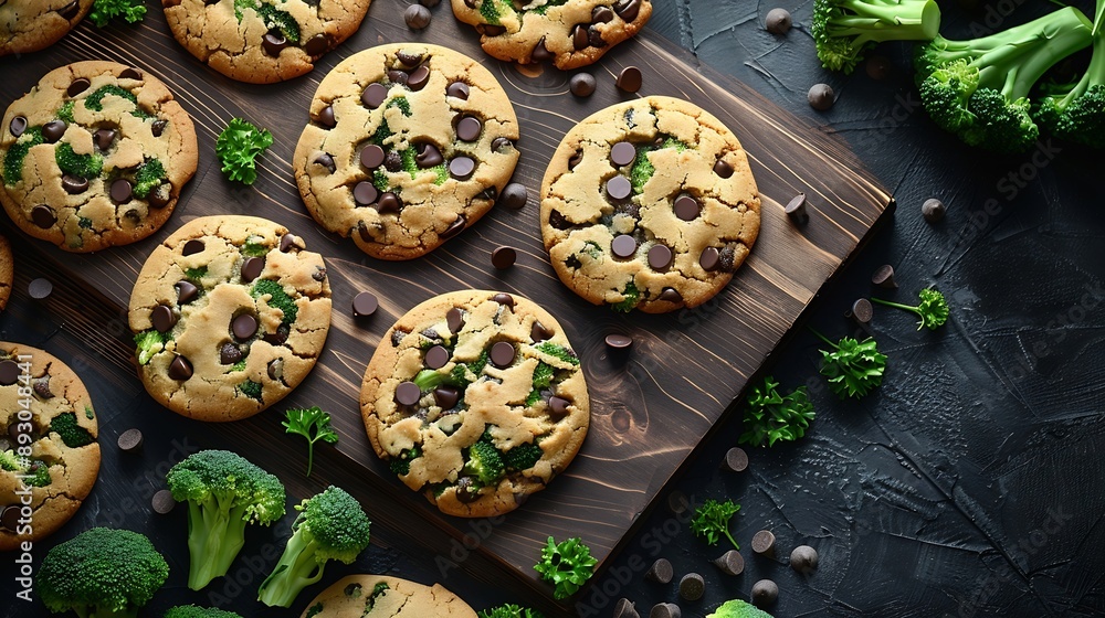 Poster in this board game broccoli beats chocolate chip cookies that means healthy food is better than junk
