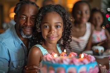 Fototapeta premium Joyful Multigenerational Family Birthday Celebration at Home