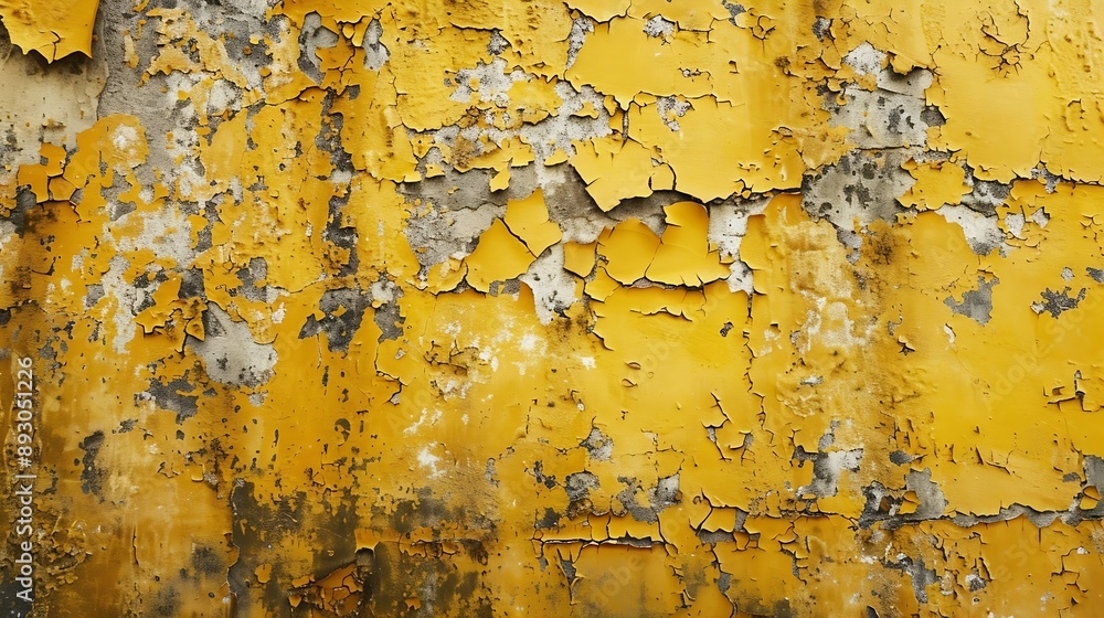 Poster Abstract yellow background with texture Grunge textures and backgrounds Perfect background with space Vintage Retro Aged Dirt Grain : Generative AI