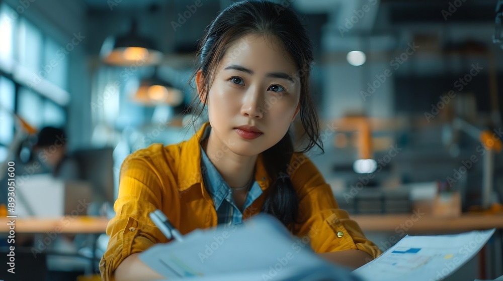 Poster diverse engineer team working at the office table with construction plans and architect equipment an