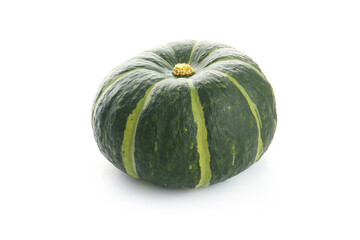 whole Japanese pumpkin kabocha isolated on a white background