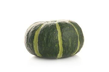 whole Japanese pumpkin kabocha isolated on a white background