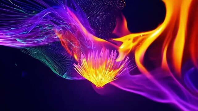 A journey through a kaleidoscope of colors as powerful flames take on new forms and sizes transcending their initial intensity.