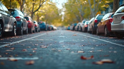 Fototapeta premium parking lot in city park : Generative AI