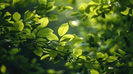 Green garden leaves in summer: Background for spring, ecology, or greenery wallpaper