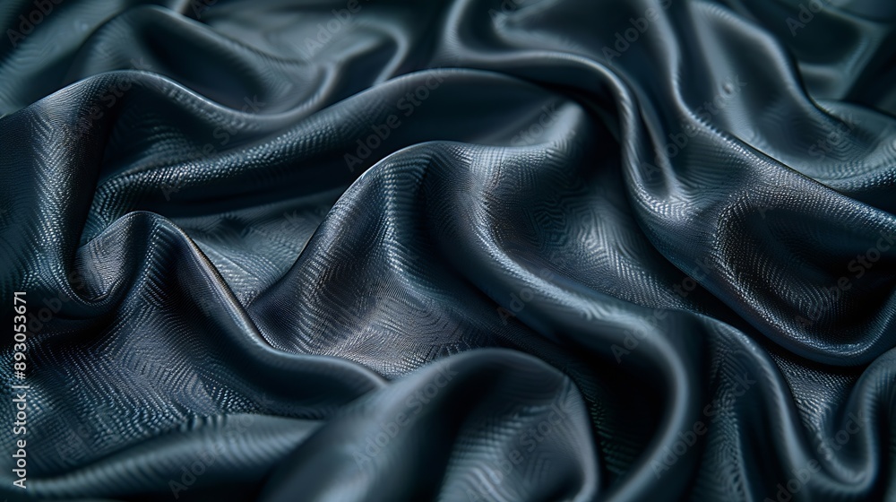 Poster black gray satin dark fabric texture luxurious shiny that is abstract silk cloth panorama background