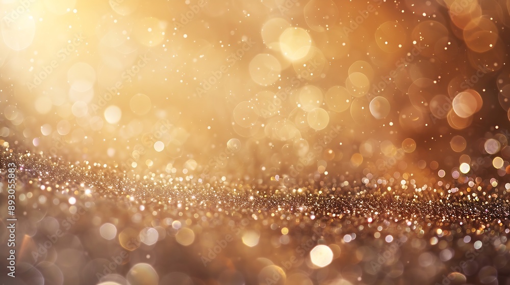 Poster Elegant beige bokeh abstract background Delicate blurred wallpaper texture Template with defocused bokeh lights and copy space for business website design Banner social media advertisi : Generative AI