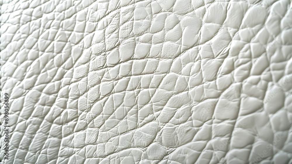 Poster closeup artificial leather white colour for texture background top view : generative ai