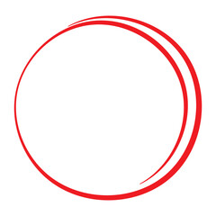 Hand drawn red circle line