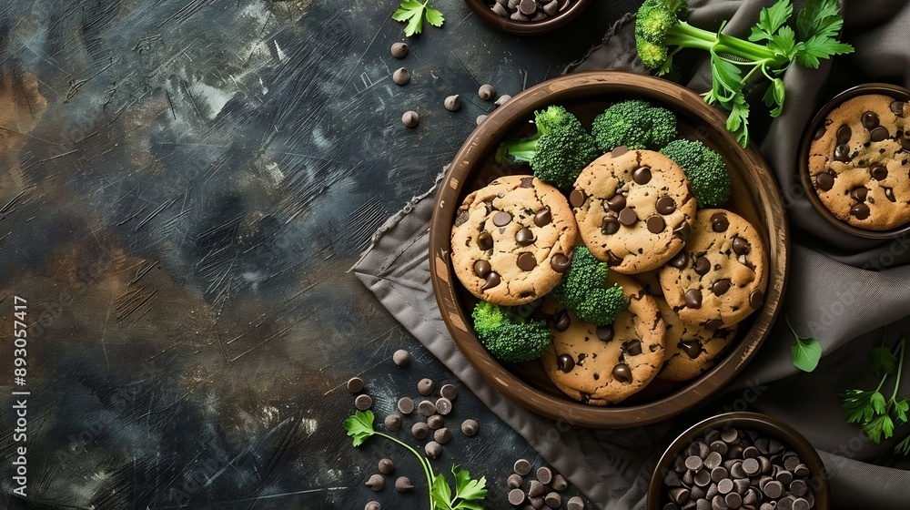Poster in this board game broccoli beats chocolate chip cookies that means healthy food is better than junk