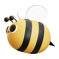 flying bee decorate in farm, forest and agriculture or home. Cute cartoon 3D Nature and environment eco concept