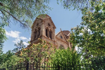 The Cathedral Basilica of St. Francis of Assisi  in downtown Santa Fe, New Mexico, United States Of...