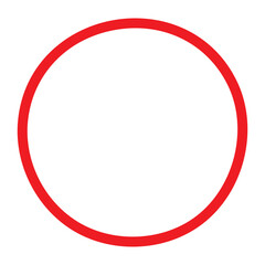 Handwritten red circle. Hand draw circle isolated on white background. For marking text, numbers, marker pen, pencil, logo.