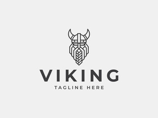 viking logo vector illustration.viking line logo template