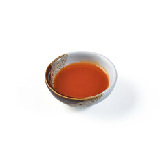 Bowl of Hot Chili sauce isolated on white background. dipping sauce.
