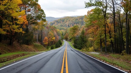 Naklejka premium Highway with scenic byway, designated route, natural beauty