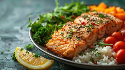Fitness meal plan, photography, arranged on a minimalist concept style. Long shot, isolated background. Space for text.