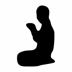 silhouette or illustration of a Muslim praying