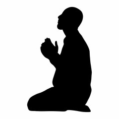 silhouette or illustration of a Muslim praying