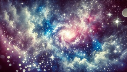 Cosmic Nebula with Stars and Galaxies Abstract Background.