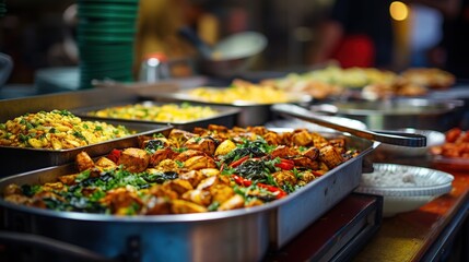 Fototapeta premium Appetizing Food Display at a Market Stall