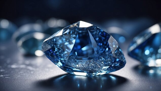Blue Sapphire Gemstones Brilliant Double Exposure Elegance.