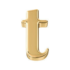 Golden 3D Font Letter t