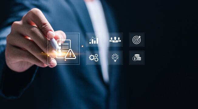 Risk management and assessment for business investment, Risky business risk management control and strategy. forecasting evaluation financial business concept.