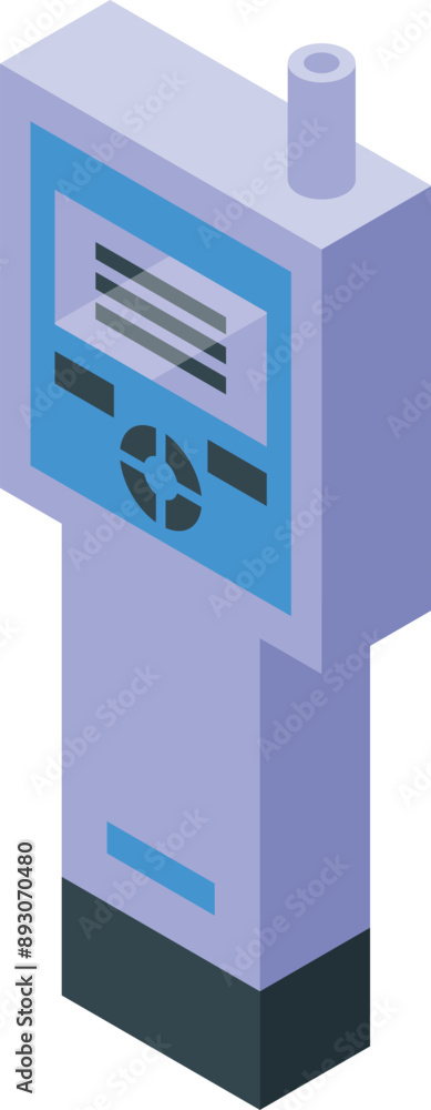 Poster electronic device showing digital interface with control buttons for professional use