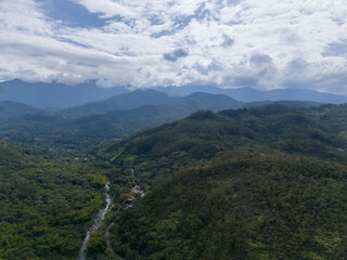Fototapeta premium Aerial images of Ecoparque Río Pance in Cali, Colombia