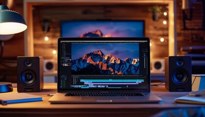 Laptop Editing Workspace