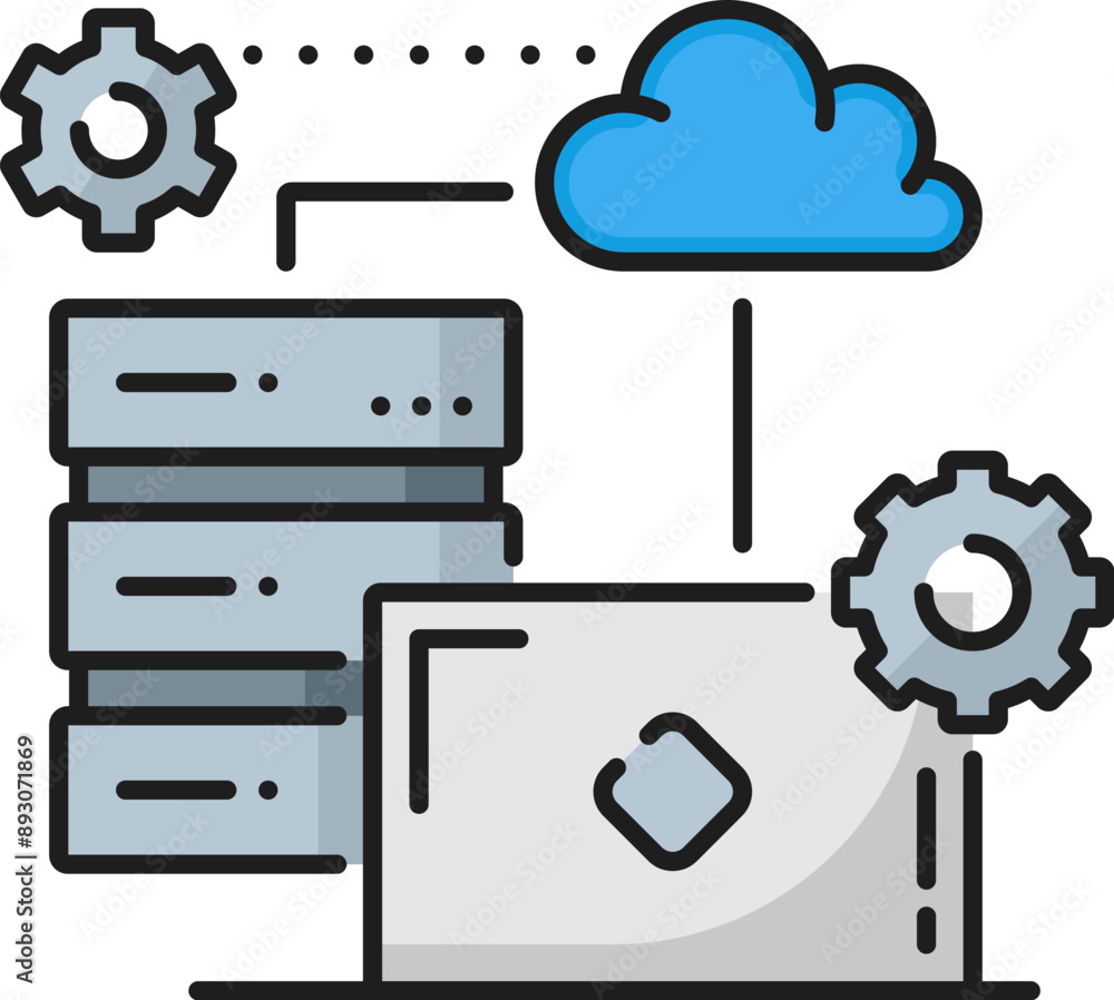 Poster system administrator icon of web development and it specialist career and job vacancy, vector color 