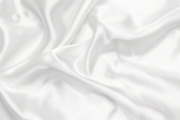 Obraz premium A close-up shot of a smooth, white fabric, draped in soft, flowing folds, showcasing a delicate and elegant texture