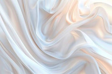 Obraz premium Delicate white fabric forms elegant waves, illuminated by soft light