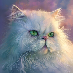 persian cat on blue background,
Persian Cat Vector

