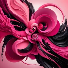 pink black abstract background Gerenative AI