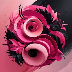 pink black abstract background Gerenative AI