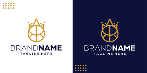 Creative RR Logo With Monoline Crown, Design Inspiration, Illustration, Vector