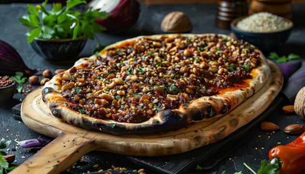Baba Ganush with Eggplant, Sesame Paste, Spices, Walnuts, and Lavash