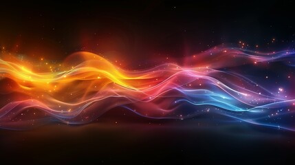 Obraz premium Rainbow Glow: Abstract Gradients Against Black Grain
