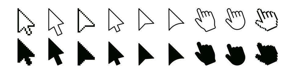 Cursor icon. Computer click icon.