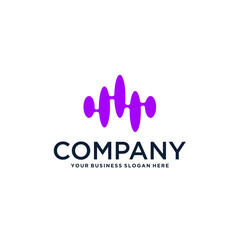 Fototapeta premium sound wave logo design