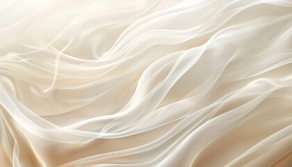 Obraz premium Beige and White Abstract Background with Flowing Lines and Soft Wave Patterns, Subtle Texture Effect, Copy Space